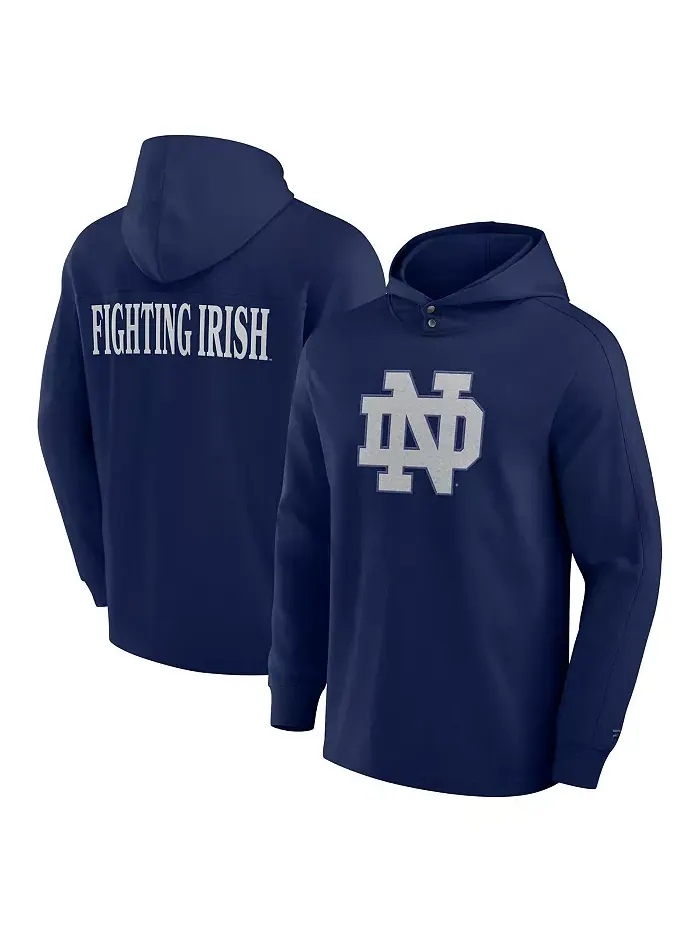 Мужская толстовка с капюшоном Blaze Tri-Blend цвета "морской волны" Notre Dame Fighting Irish — изображение 1 из 3