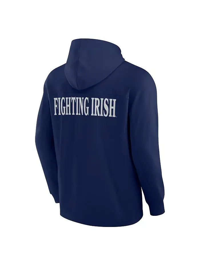 Мужская толстовка с капюшоном Blaze Tri-Blend цвета "морской волны" Notre Dame Fighting Irish — изображение 3 из 3