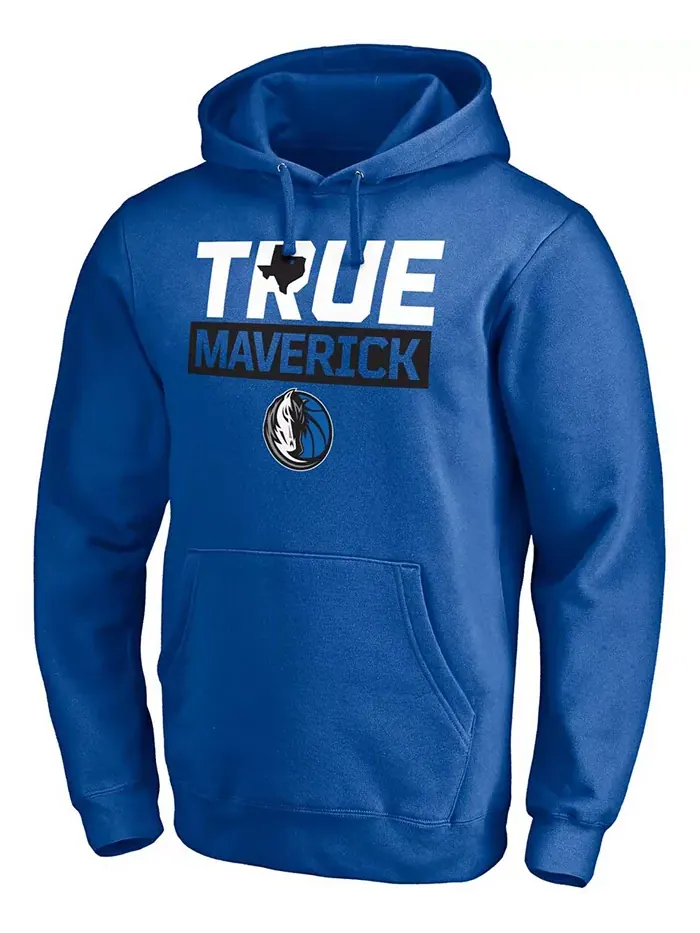 Мужская синяя толстовка с капюшоном Dallas Mavericks Post Up Hometown Collection Fanatics — изображение 3 из 3