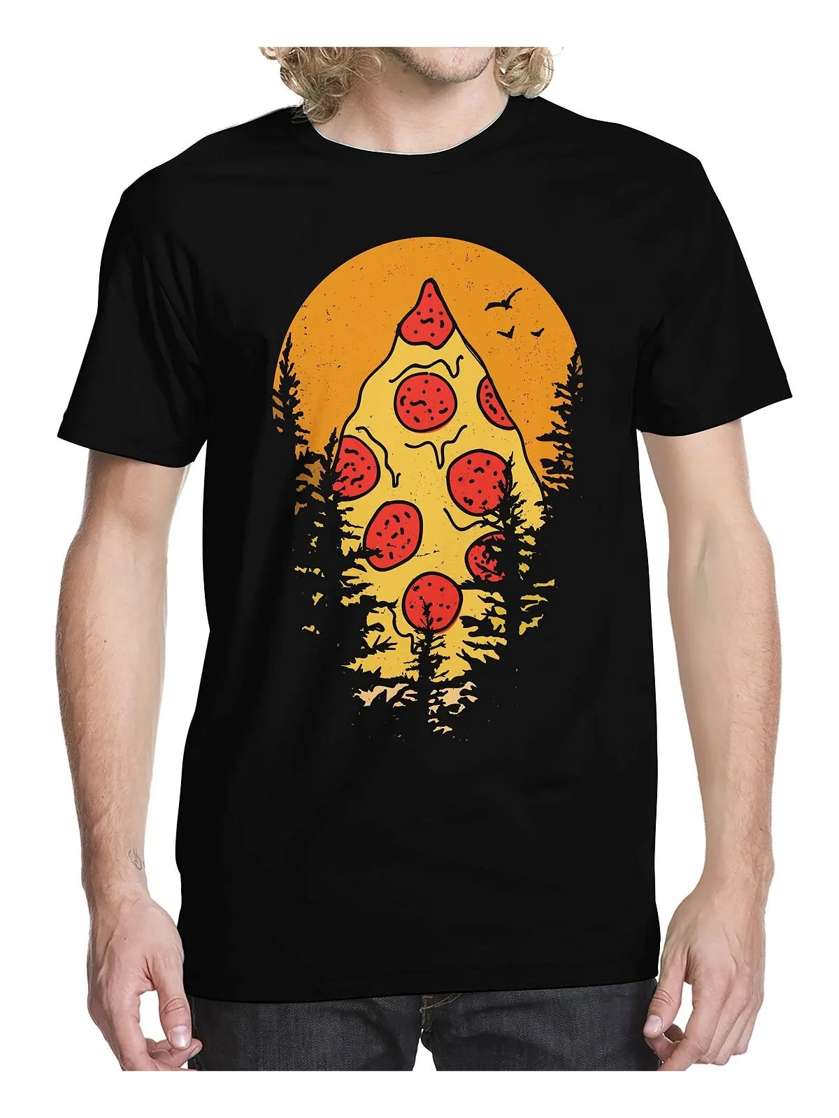 Мужская футболка с рисунком mount pizza Buzz Shirts