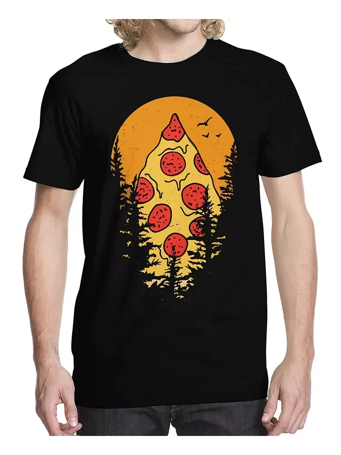 Мужская футболка с принтом Mount Pizza Buzz Shirts