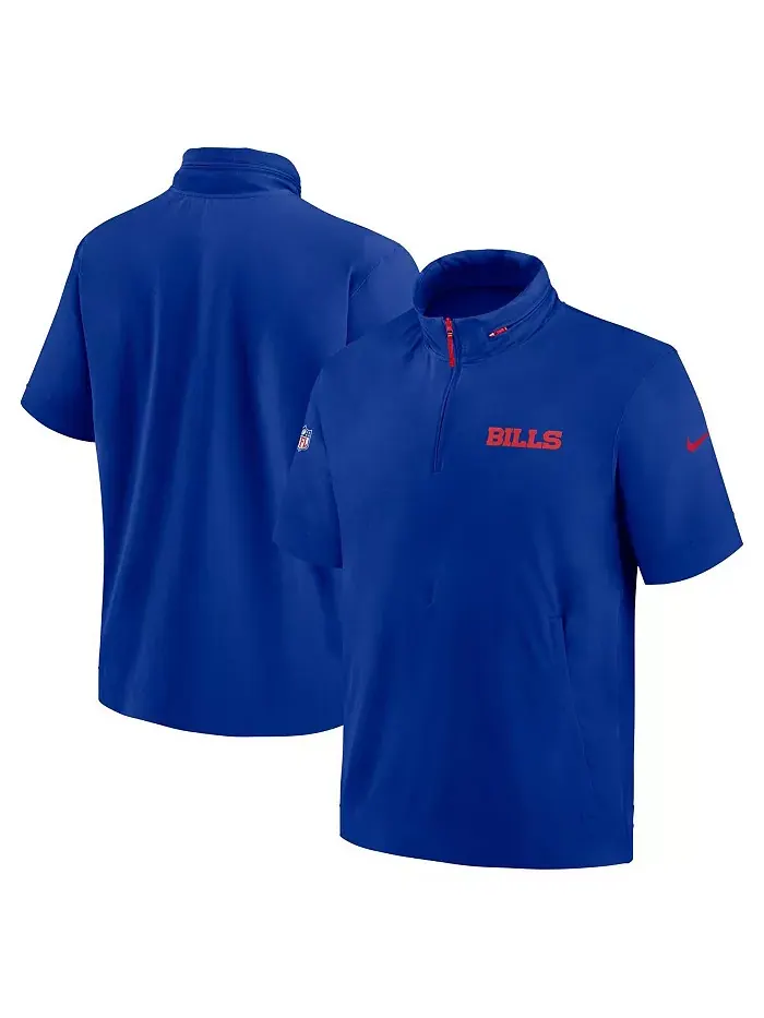 Мужская худи-кофта с молнией до середины и короткими рукавами Royal Buffalo Bills 2024 Sideline