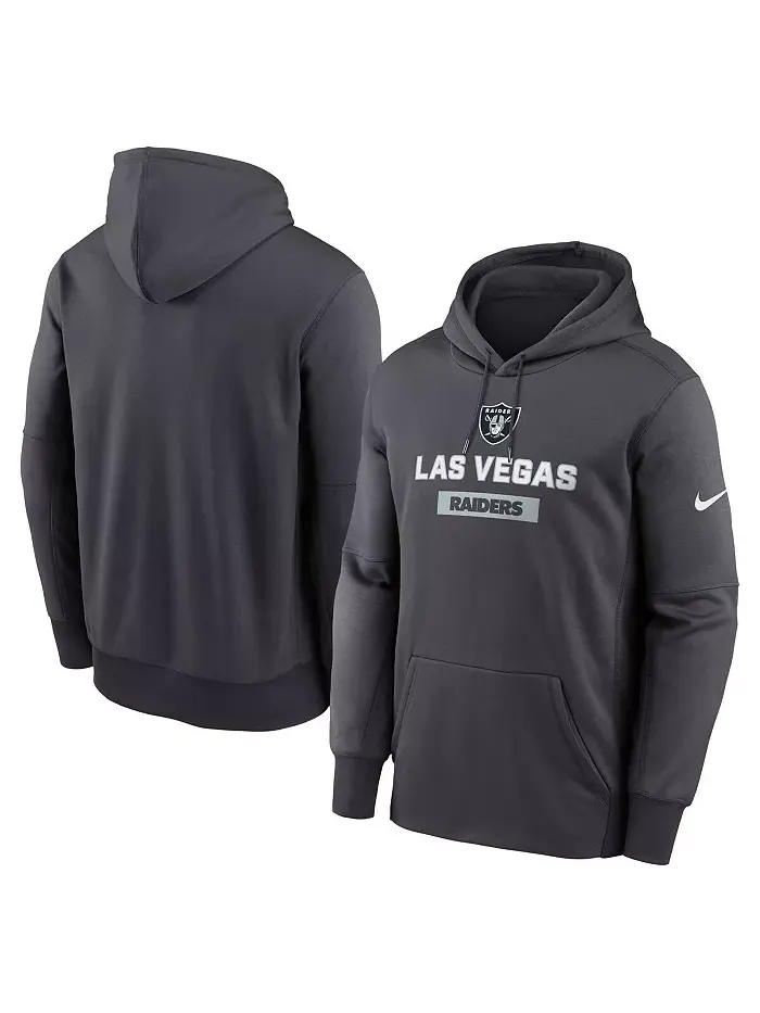 Мужская антрацитовая толстовка с капюшоном Las Vegas Raiders Toss Sweep Performance Nike — изображение 1 из 3