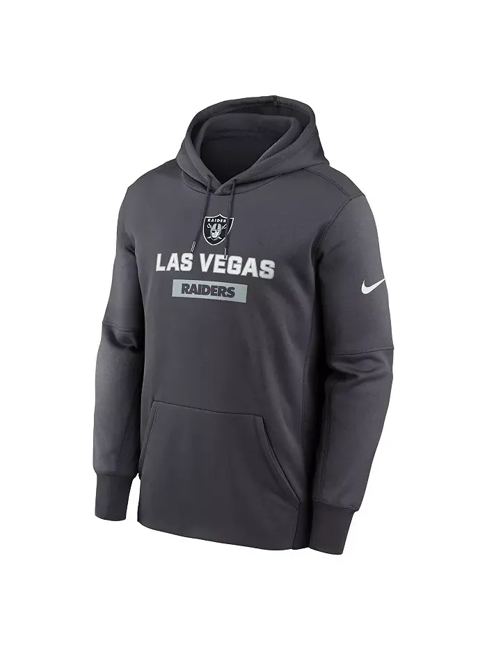 Мужская антрацитовая толстовка с капюшоном Las Vegas Raiders Toss Sweep Performance Nike — изображение 2 из 3