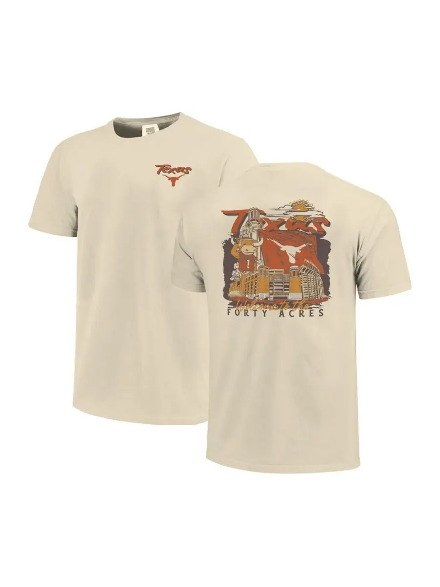 Мужская футболка Image One Natural Texas Longhorns Comfort Colors Hand-Drawn Campus Stack — изображение 1 из 3, прозрачный