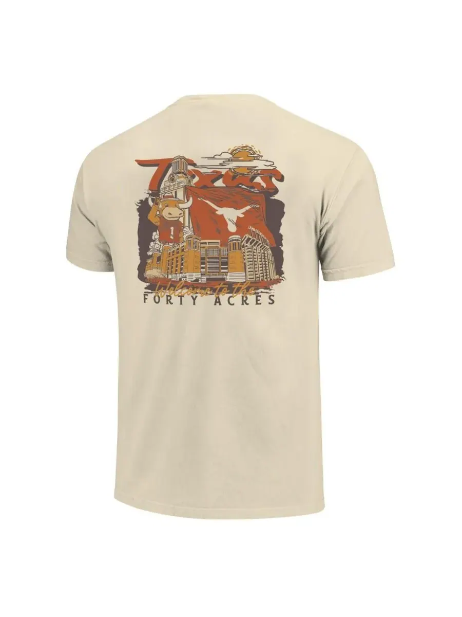 Мужская футболка Image One Natural Texas Longhorns Comfort Colors Hand-Drawn Campus Stack — изображение 2 из 3, прозрачный