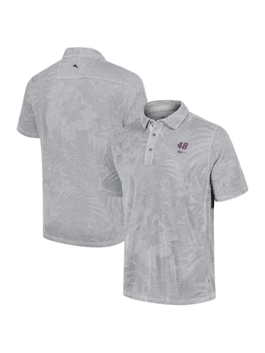 Tommy Bahama Мужская серая рубашка поло Alex Bowman Santiago Paradise — изображение 1 из 3, серый