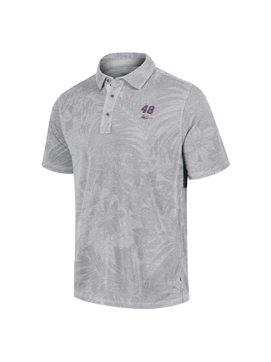 Tommy Bahama Мужская серая рубашка поло Alex Bowman Santiago Paradise — изображение 2 из 3, серый