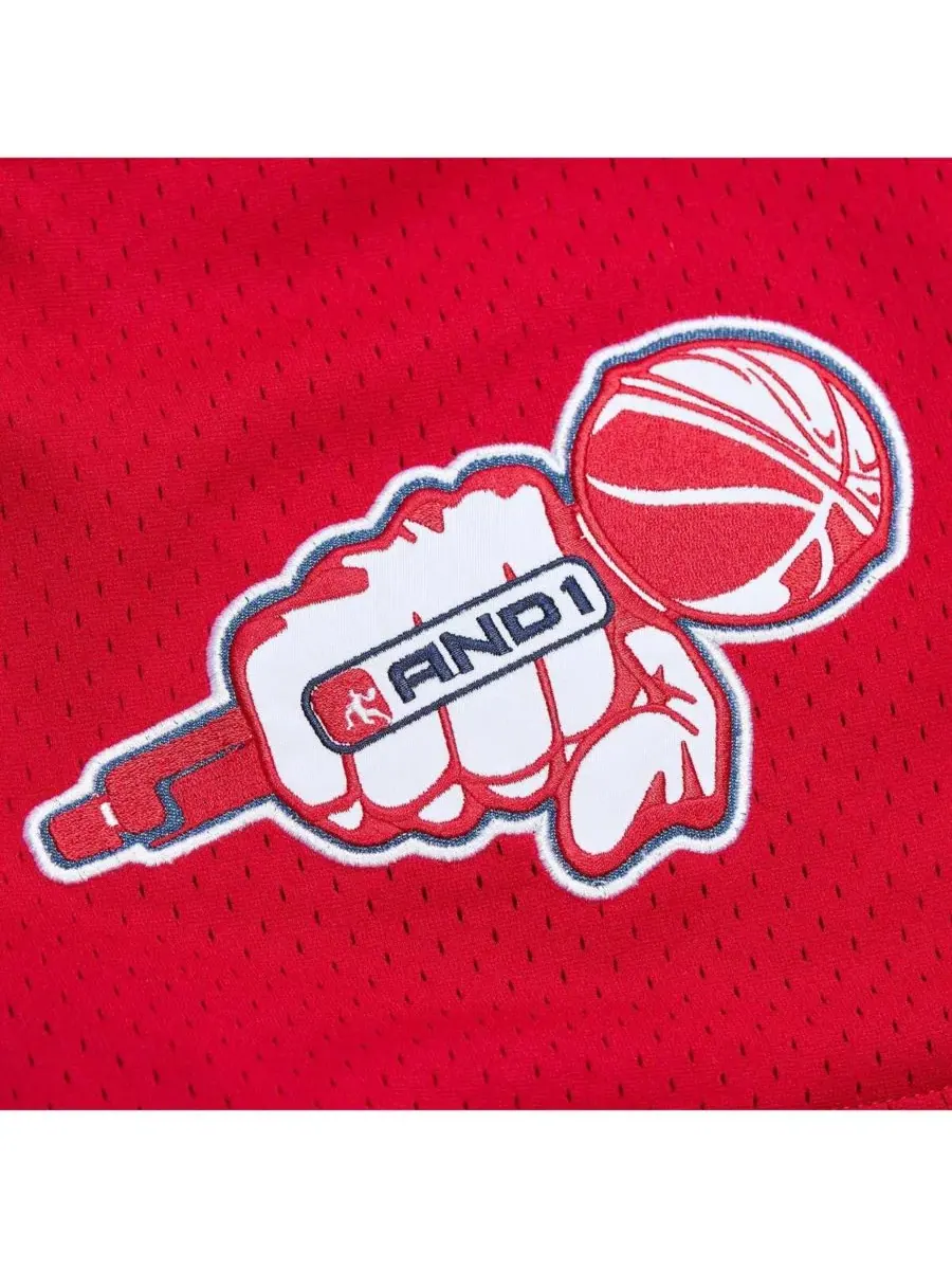 Mitchell & Ness Мужские красные сетчатые шорты AND1 Mixtape — изображение 4 из 4, красный