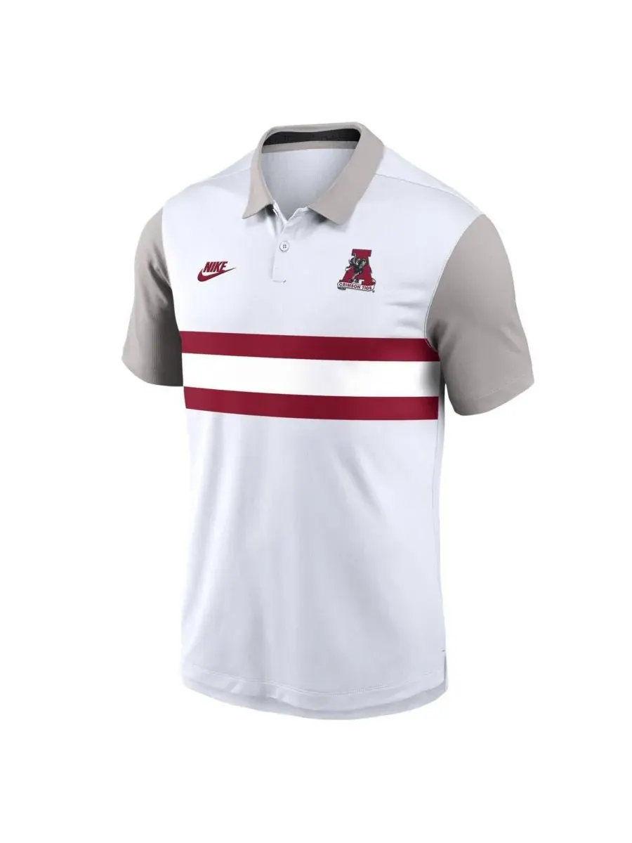 Nike Мужская белая/серая поло-рубашка Alabama Crimson Tide Athletic Prep Legacy Logo Vapor — изображение 2 из 3, белый серый