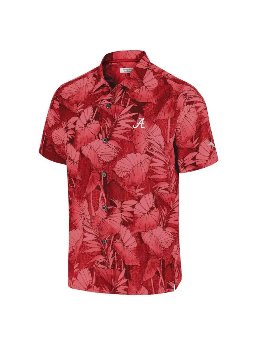 Tommy Bahama Мужская рубашка на пуговицах Crimson Alabama Crimson Tide Coast Nuevo Fronds — изображение 2 из 3, красный