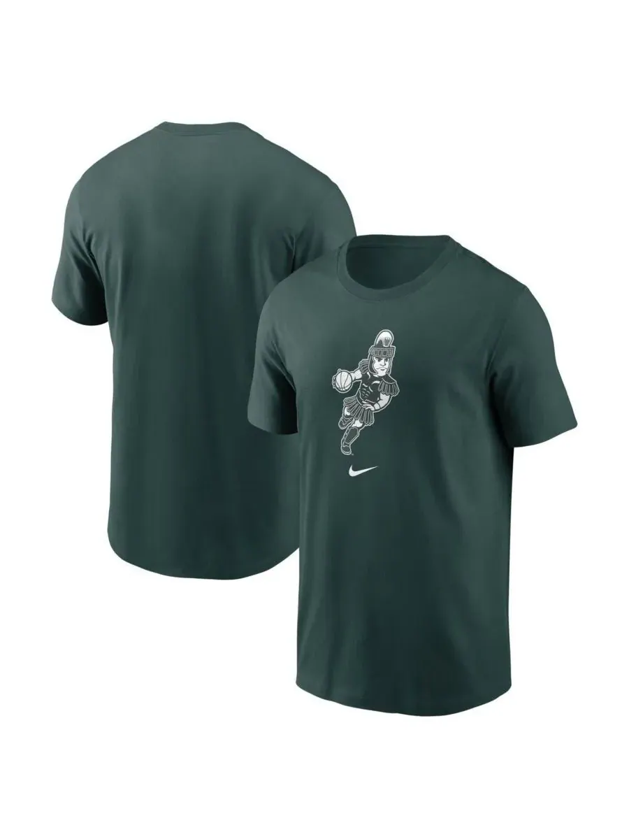 Nike Мужская зеленая баскетбольная футболка Michigan State Spartans Sparty Sport