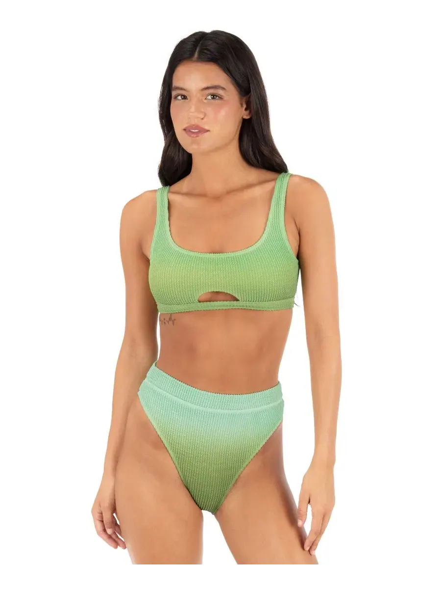 Женские плавки с высокой посадкой и сборками Hurley, Kelp Ombre — изображение 3 из 5