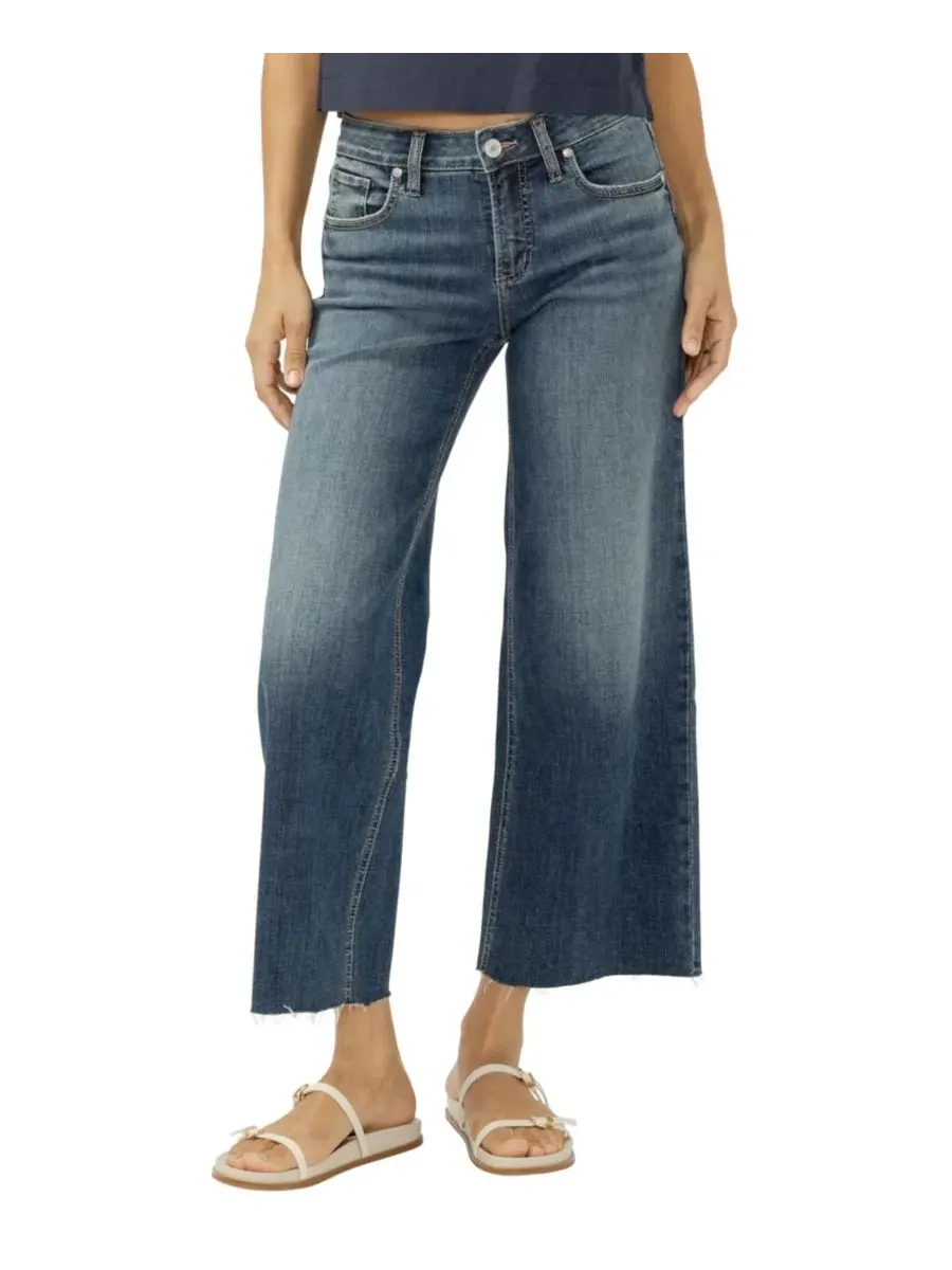 Женские джинсы Suki Mid-Rise Wide-Leg Americana Luxe Stretch Jeans с завышенной талией и широкими — изображение 1 из 4