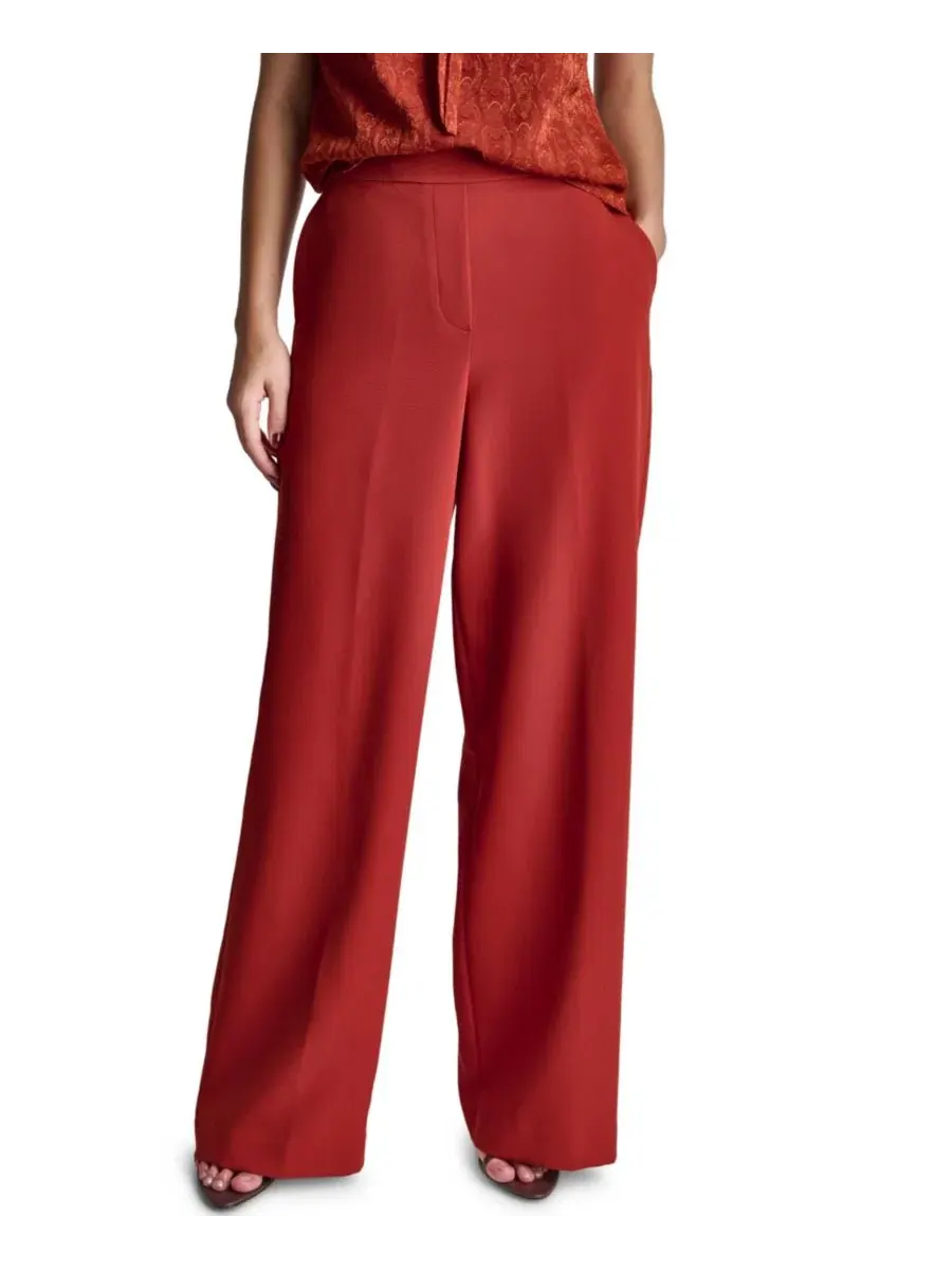 Брюки женские широкие с высокой посадкой BCBG, Mesa Rust — изображение 1 из 8