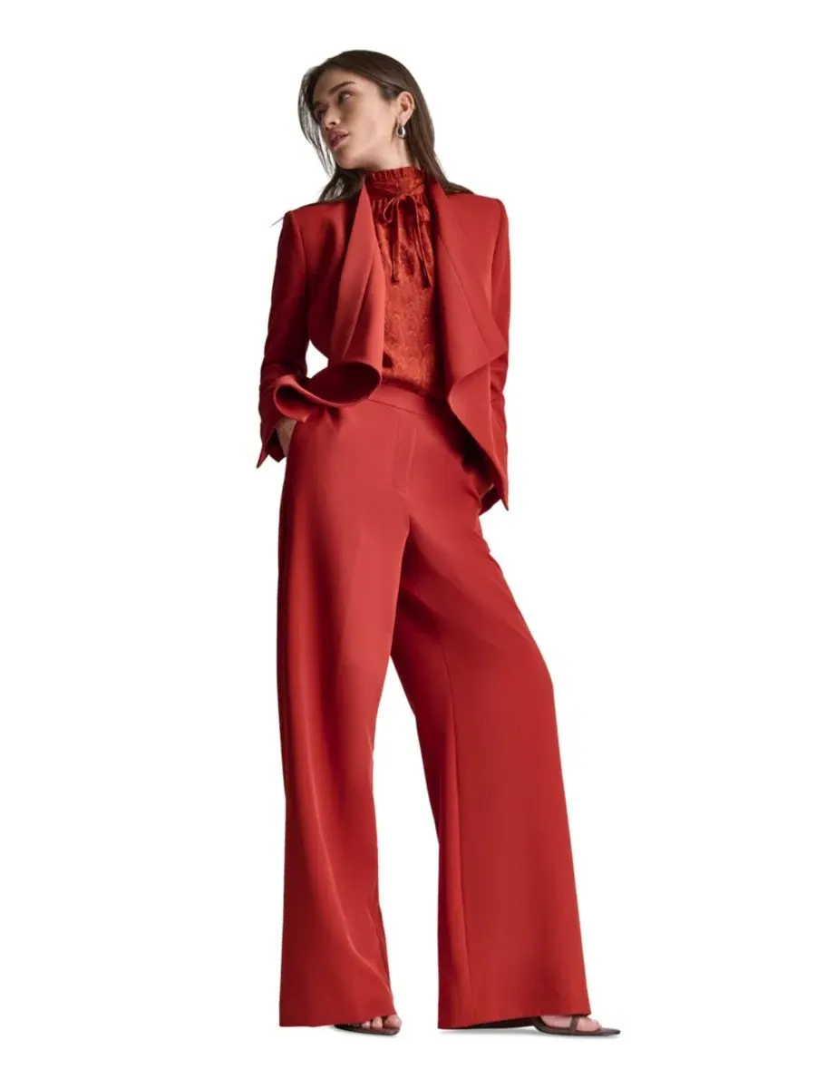 Брюки женские широкие с высокой посадкой BCBG, Mesa Rust — изображение 2 из 8