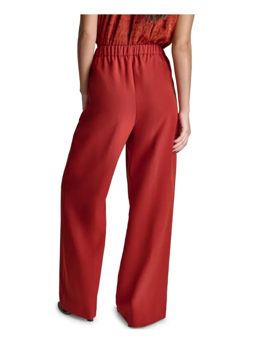 Брюки женские широкие с высокой посадкой BCBG, Mesa Rust — изображение 6 из 8