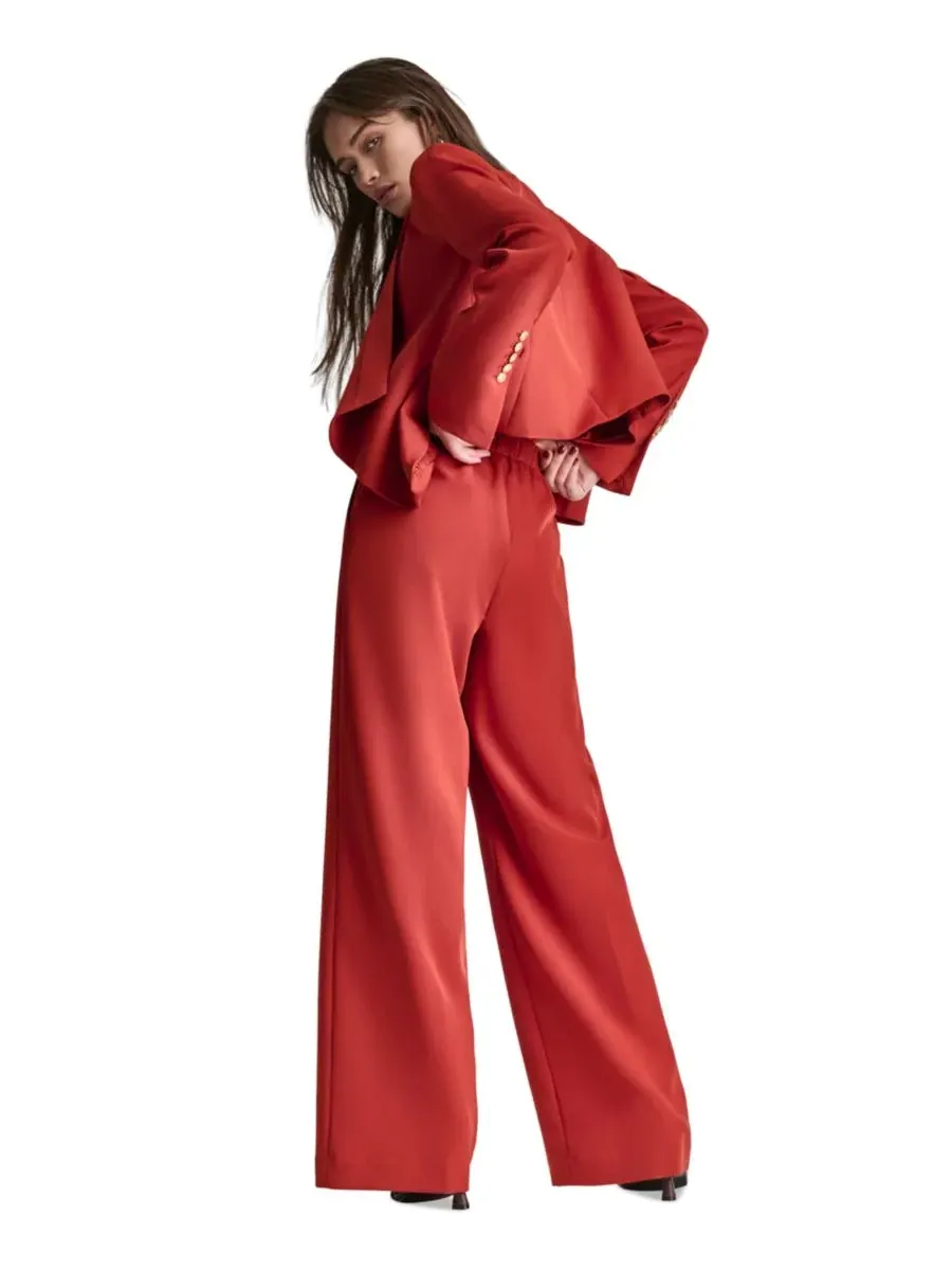 Брюки женские широкие с высокой посадкой BCBG, Mesa Rust — изображение 7 из 8