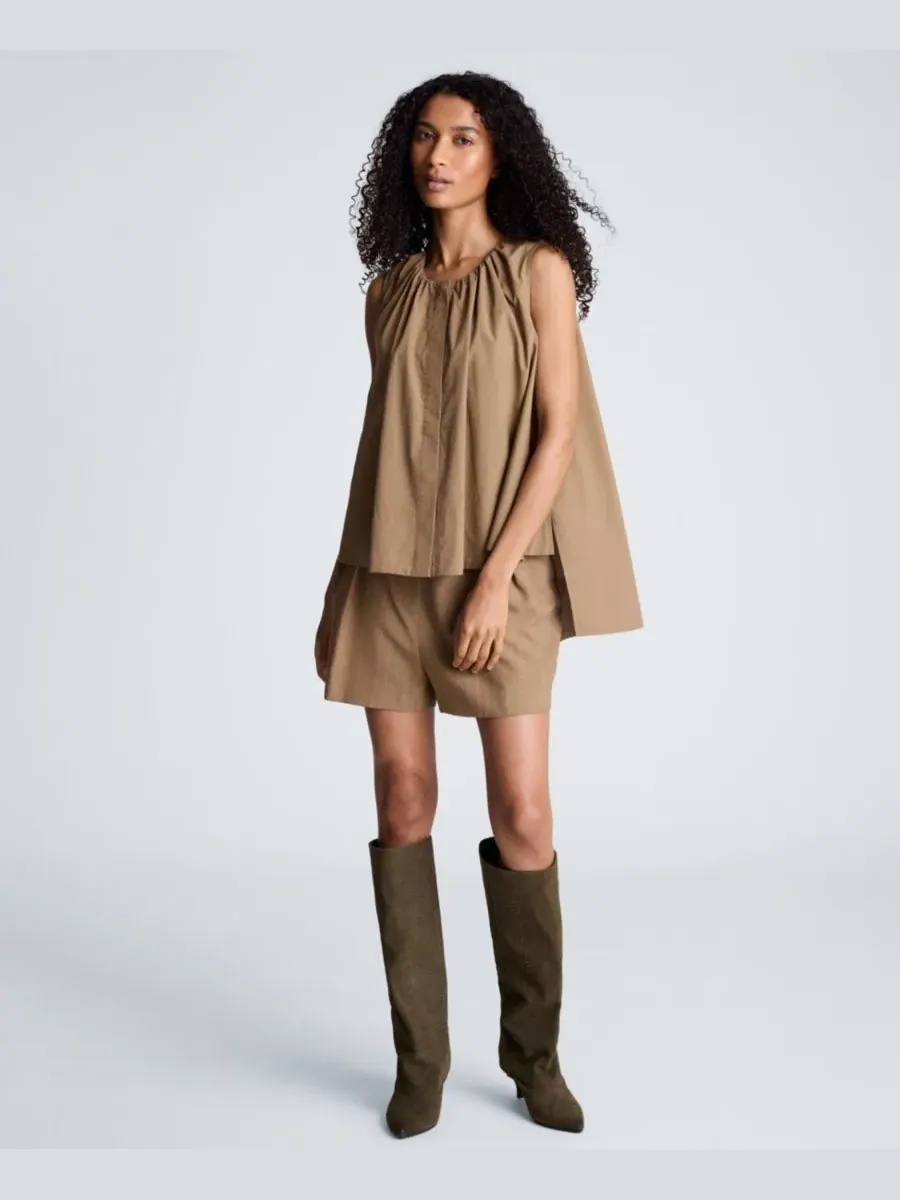 Топ без рукавов с запахом Kenneth Cole, Dark Peanut — изображение 2 из 12