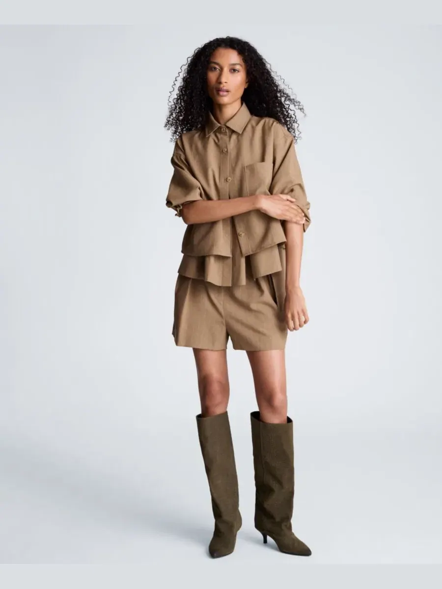 Топ без рукавов с запахом Kenneth Cole, Dark Peanut — изображение 9 из 12