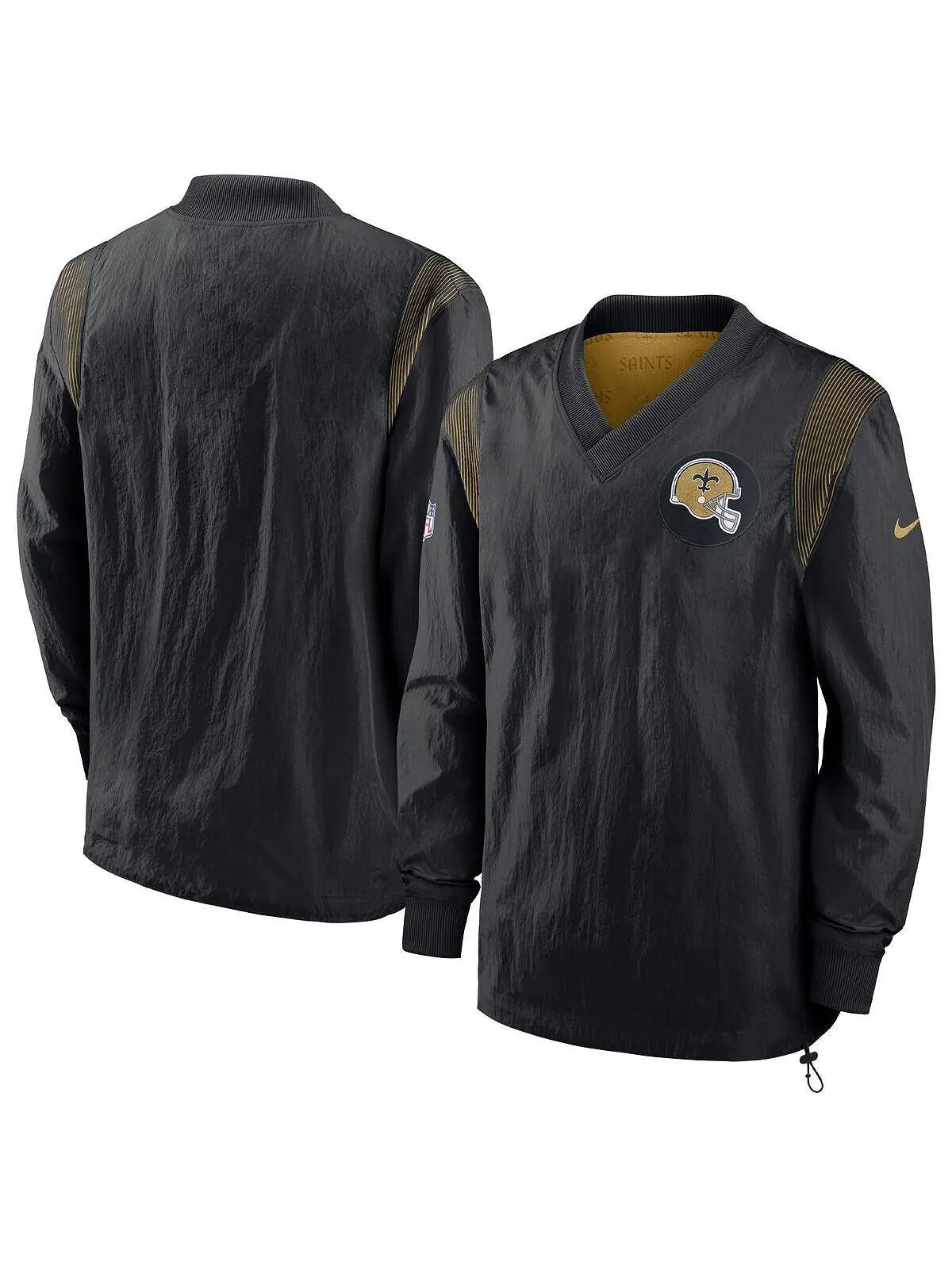 Мужская черная двусторонняя пуловерная ветровка new orleans saints sideline team id Nike — изображение 1 из 1, черный