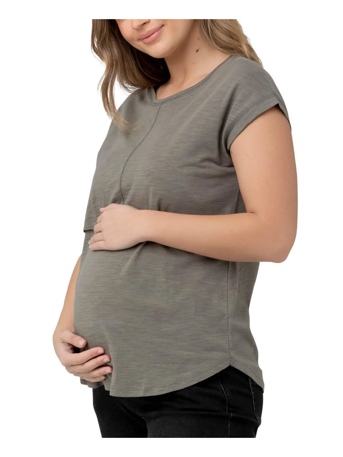 Футболка для беременных Richie для кормящих мам Ripe Maternity — изображение 3 из 3, мох