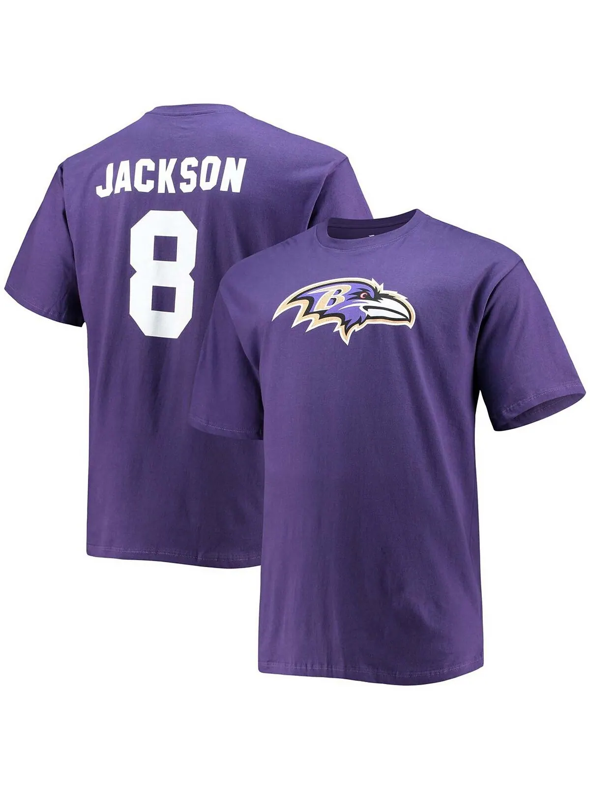 Мужская фиолетовая футболка Big and Tall Lamar Jackson Baltimore Ravens с именем игрока и номером — изображение 1 из 3