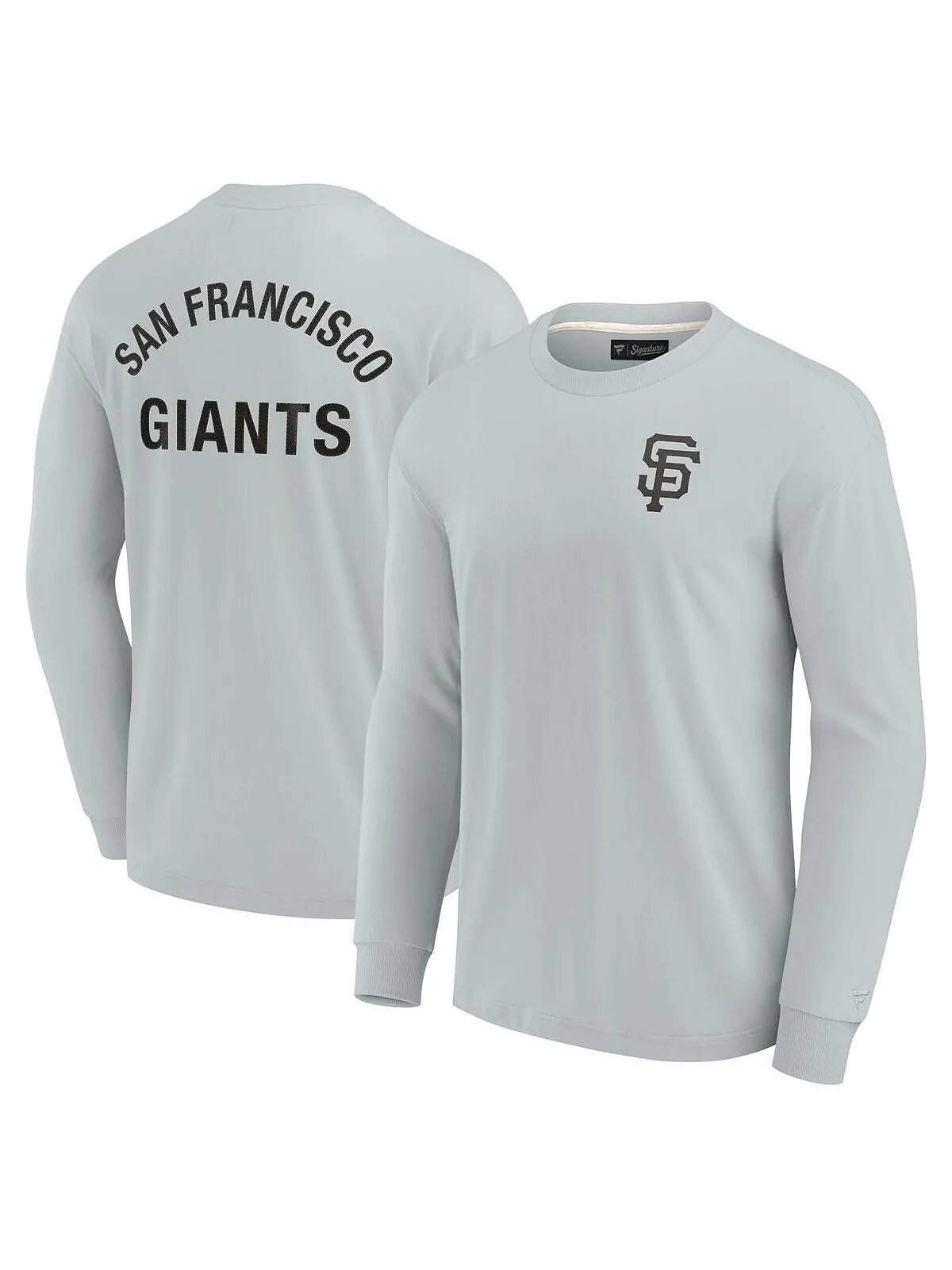 Мужская и женская серая супермягкая футболка с длинным рукавом San Francisco Giants Fanatics — изображение 1 из 3, серый