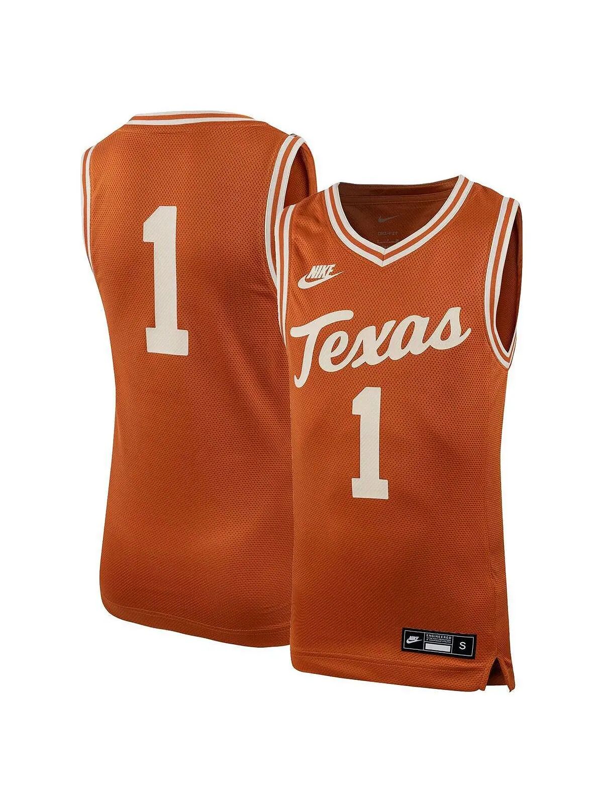 Реплика баскетбольной майки Big Boys # 1 Texas Orange Texas Longhorns Icon Nike — изображение 1 из 3, оранжевый