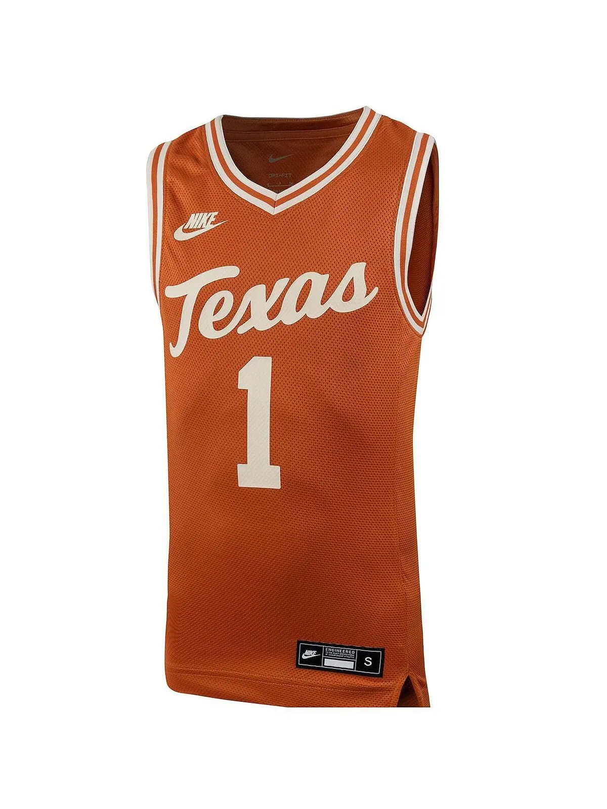 Реплика баскетбольной майки Big Boys # 1 Texas Orange Texas Longhorns Icon Nike — изображение 3 из 3, оранжевый