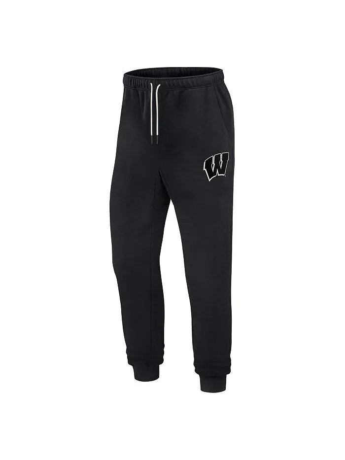 Мужские и женские черные спортивные штаны Wisconsin Badgers из супермягкого флиса Fanatics Signature — изображение 2 из 3