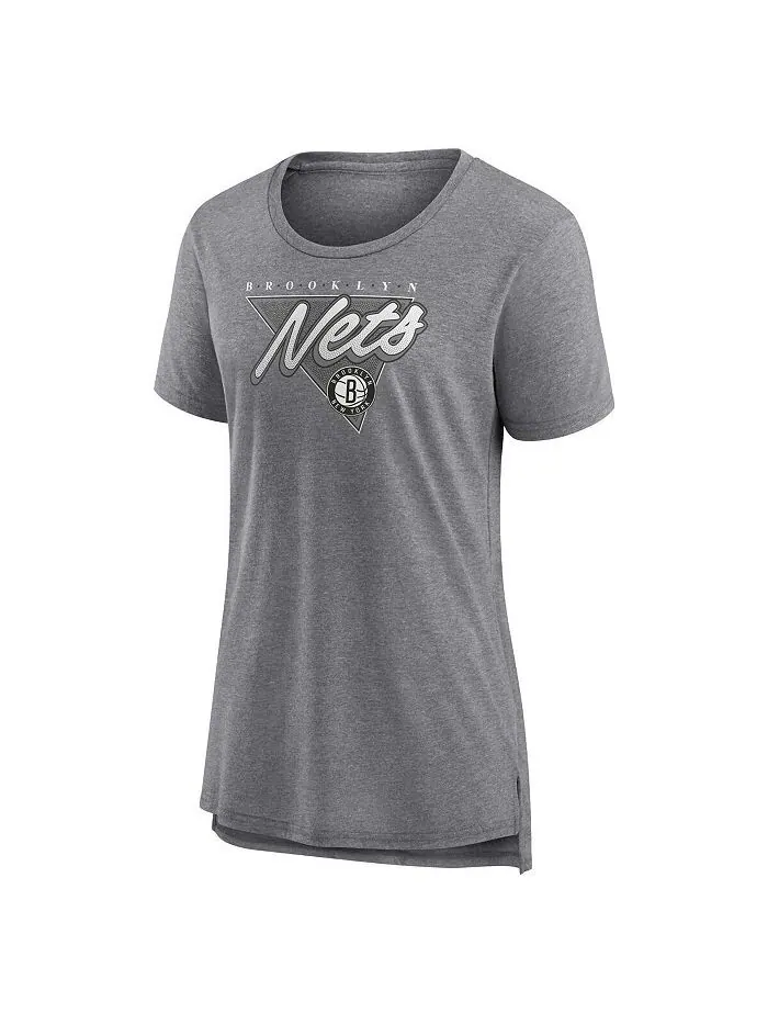 Женская серая футболка с логотипом Brooklyn Nets True Classics Tri-Blend Fanatics — изображение 2 из 3, серый