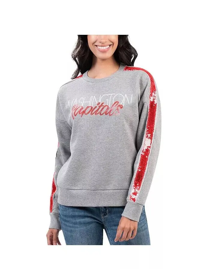 Женская серая толстовка-пуловер Washington Capitals Penalty Box G-III 4Her by Carl Banks — изображение 1 из 2
