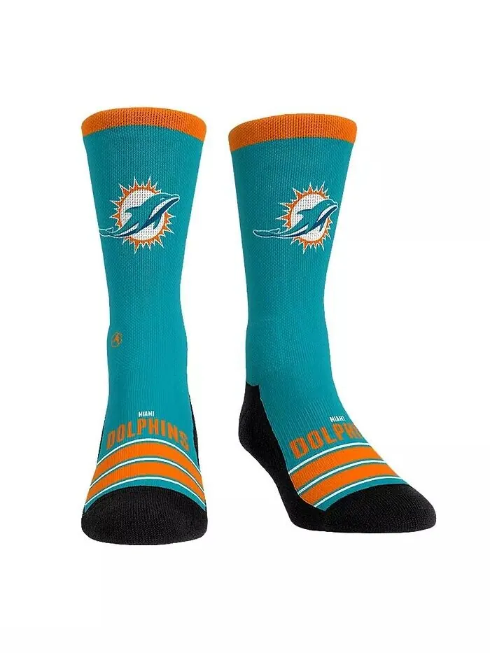 Мужские и женские носки Miami Dolphins Gametime Stripe Crew Rock 'Em