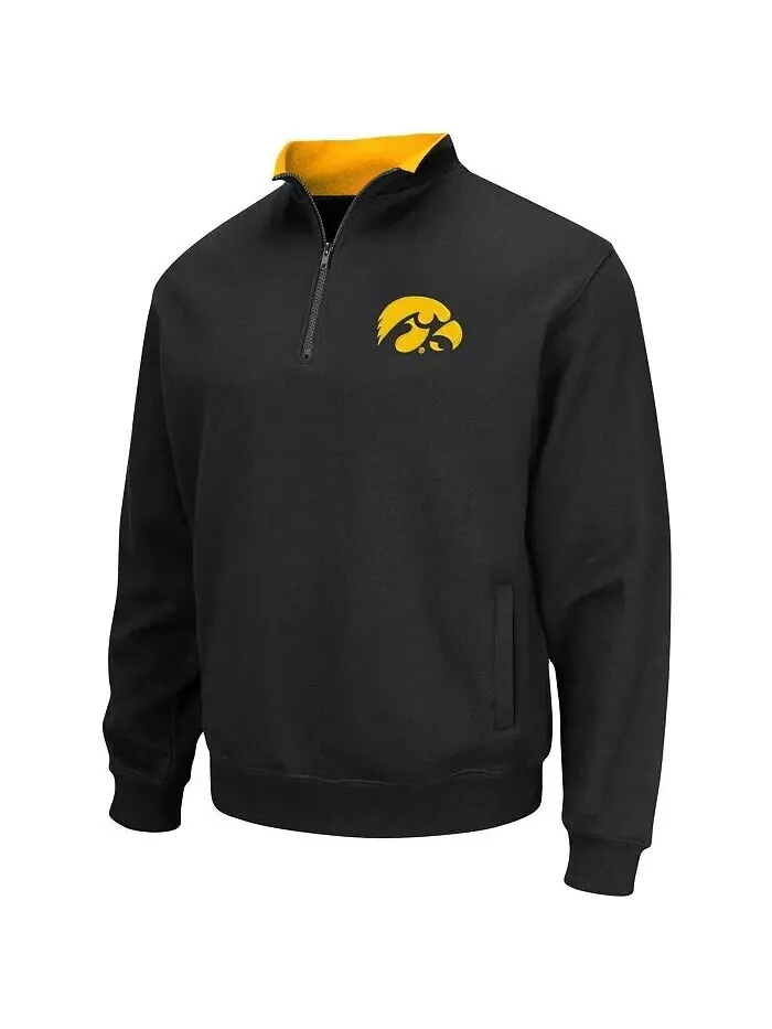 Мужская черная толстовка Iowa Hawkeyes Big and Tall Tortugas с застежкой-молнией на четверть длины — изображение 3 из 3