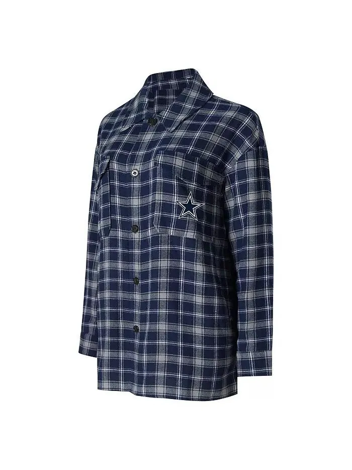 Женская темно-синяя фланелевая ночная рубашка Dallas Cowboys Arctic Boyfriend Concepts Sport — изображение 1 из 1