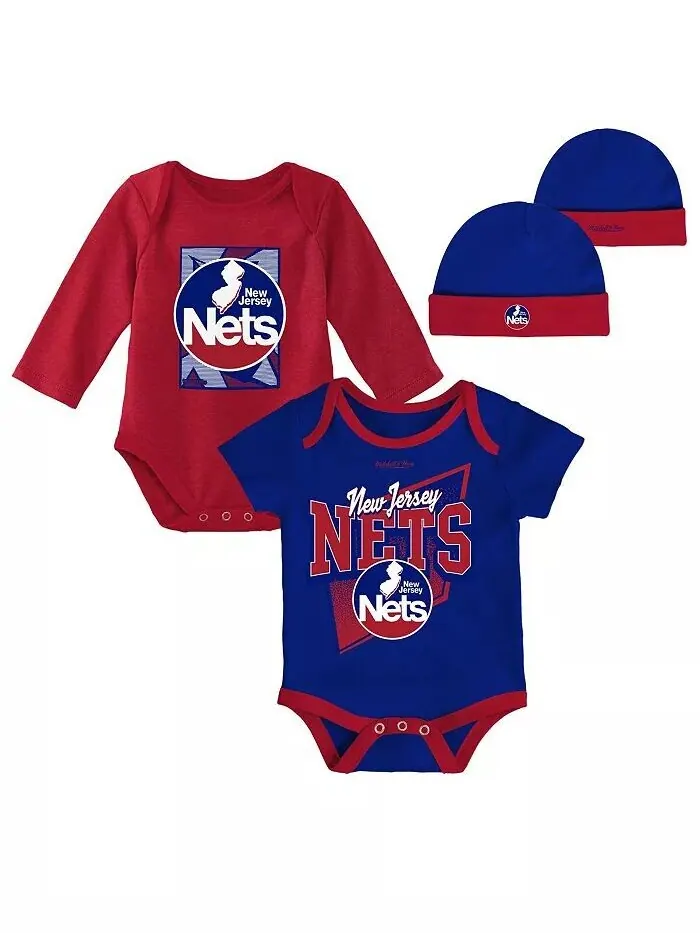 Комплект из боди и шапки с манжетами New Jersey Nets Hardwood Classics для мальчиков и девочек — изображение 1 из 2