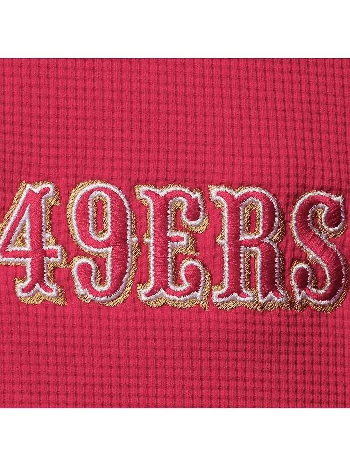 Мужская футболка с длинным рукавом Maverick Thermal Henley с логотипом San Francisco 49ers Scarlet — изображение 4 из 4