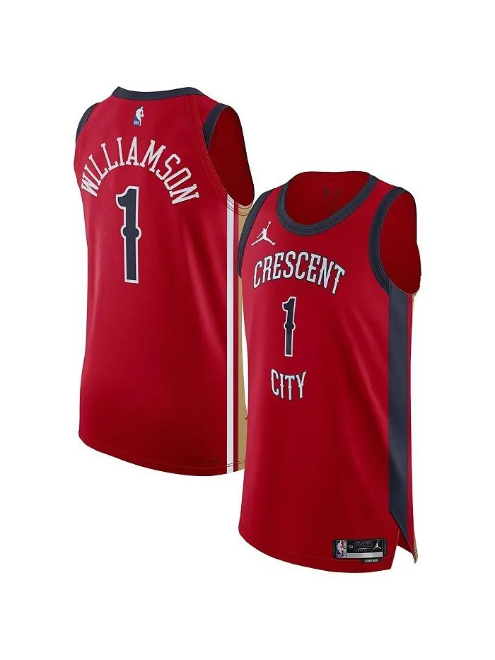 Мужской фирменный красный аутентичный трикотаж Zion Williamson New Orleans Pelicans — Association