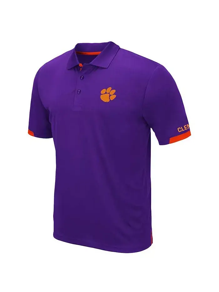 Мужская фиолетовая поло Big and Tall Santry Clemson Tigers Colosseum — изображение 2 из 3