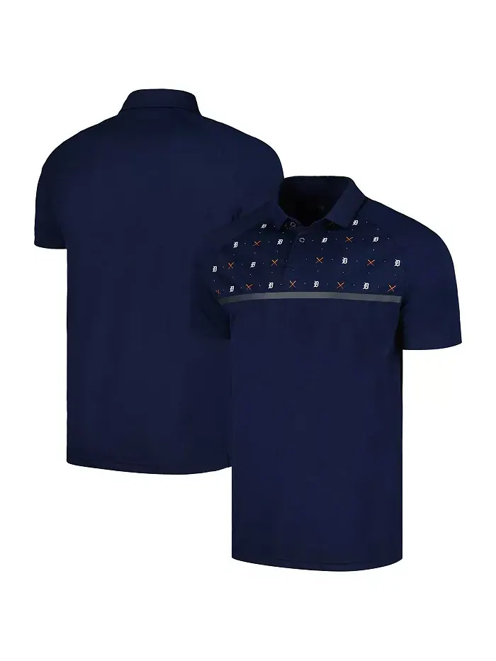 Мужская поло с регланными рукавами Detroit Tigers Sector Batter Up в темно-синем цвете LevelWear