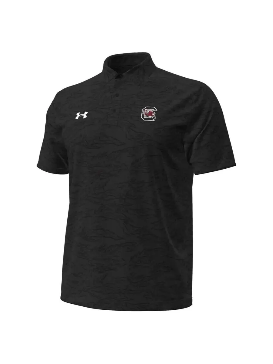 Under Armour Мужская черная поло-рубашка South Carolina Gamecocks Drive с камуфляжным рисунком и — изображение 3 из 3, черный