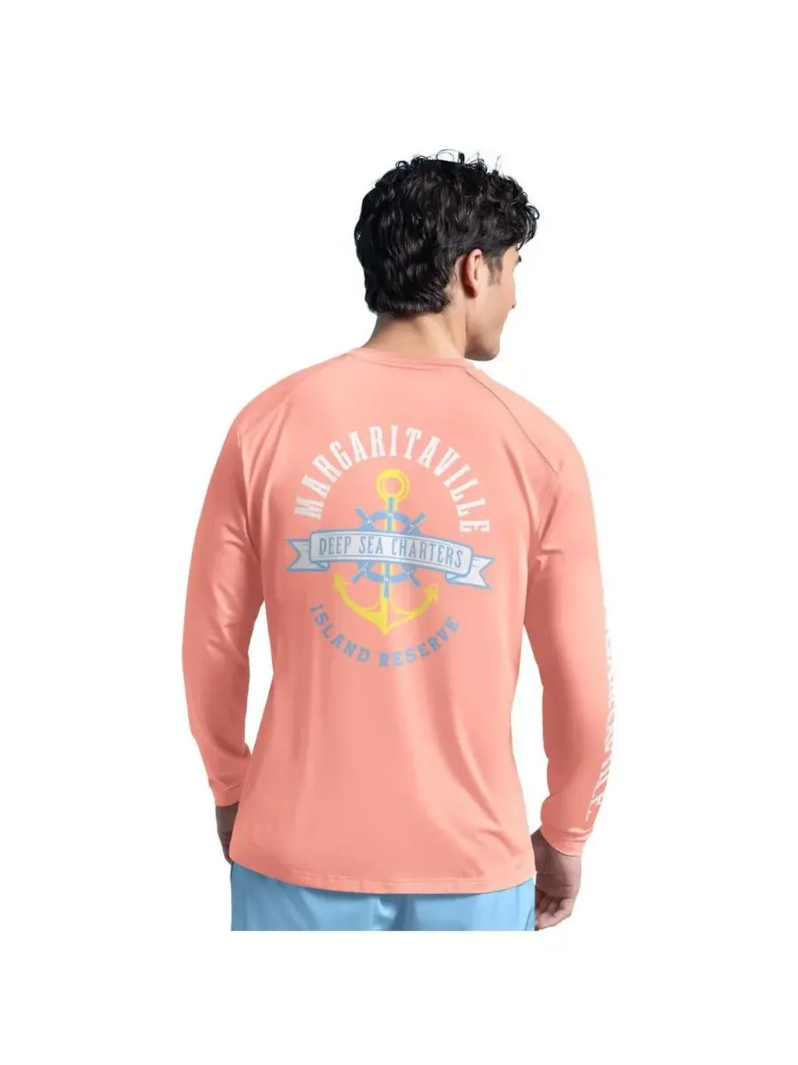 Margaritaville Мужская футболка-рашгард с длинными рукавами Coral Cleveland Browns Rock Harbor — изображение 2 из 2, коралл