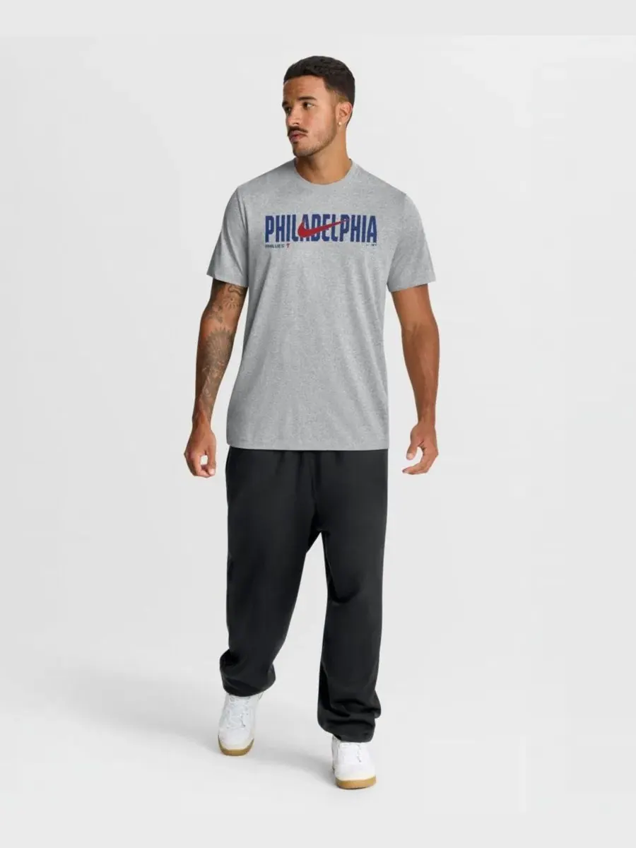 Футболка с коротким рукавом Swoosh Legend Dri-FIT Philadelphia Phillies Nike — изображение 5 из 5, серый
