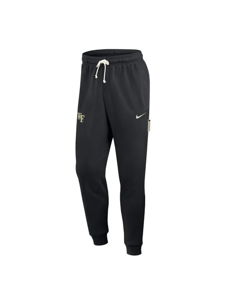 Nike Мужские черные брюки Wake Forest Demon Deacons 2025 Sideline Performance Taper Pants — изображение 3 из 3, черный
