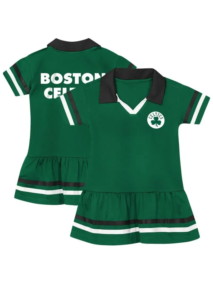 Платье из полиэстера с принтом Boston Celtics Star Player Fashion Dress Outerstuff — изображение 1 из 3, зеленый