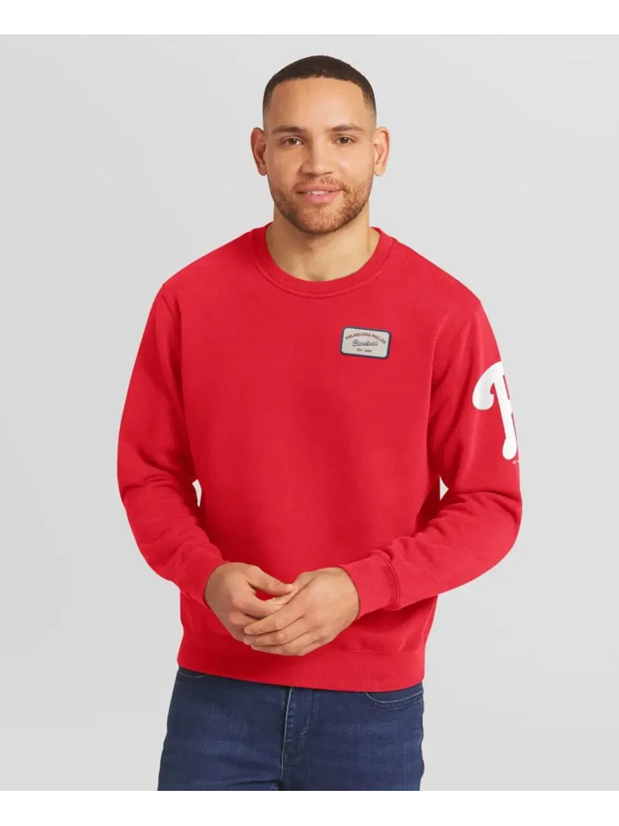 Мужской свитшот Philadelphia Phillies с круглым вырезом, флисовый Darius Rucker Collection By — красный