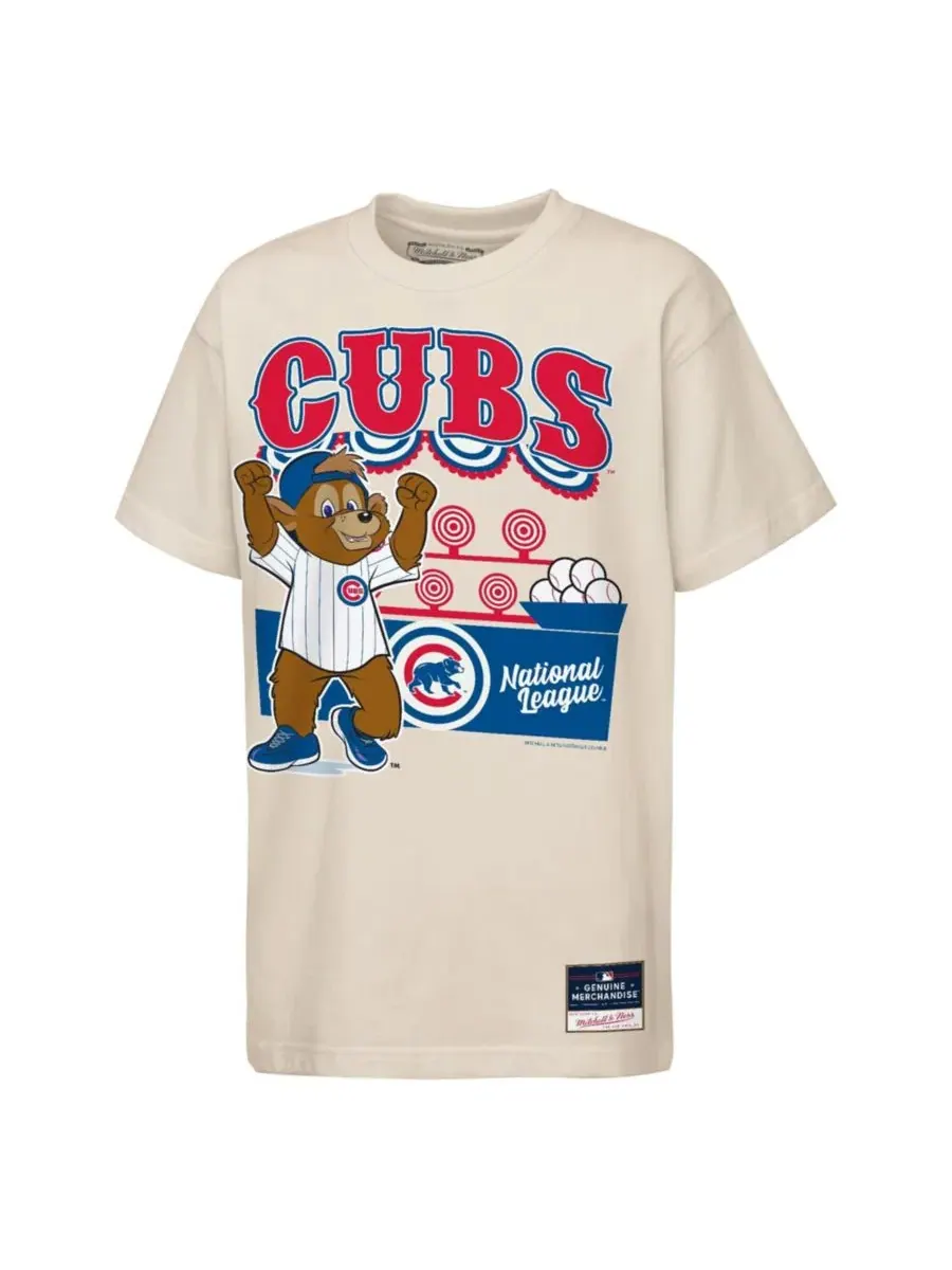 Футболка с принтом Step Back Up Mascot Mitchell & Ness — изображение 1 из 1, бежевый