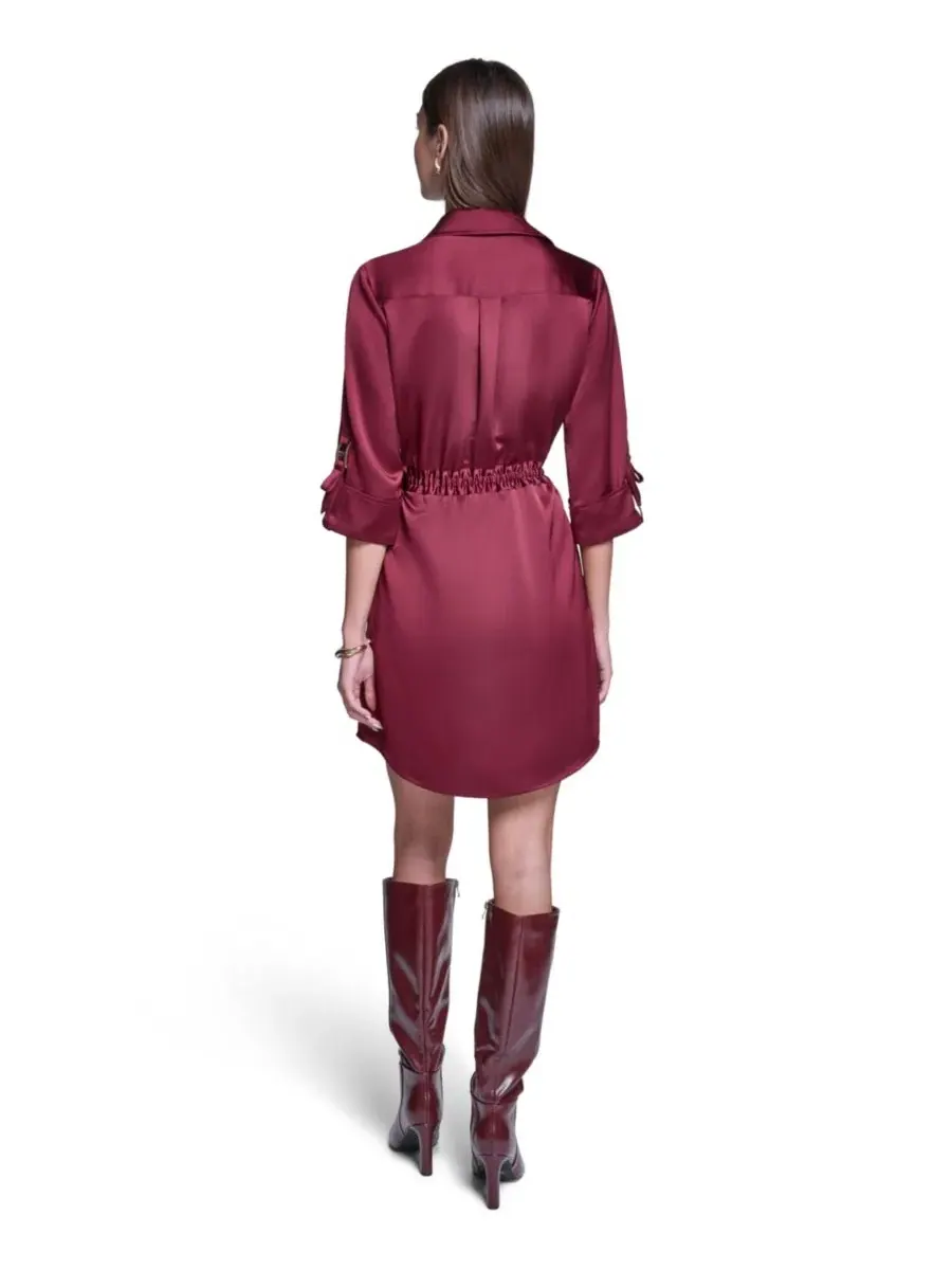 Платье-рубашка из сатина Halston, Garnet Glow — изображение 5 из 5
