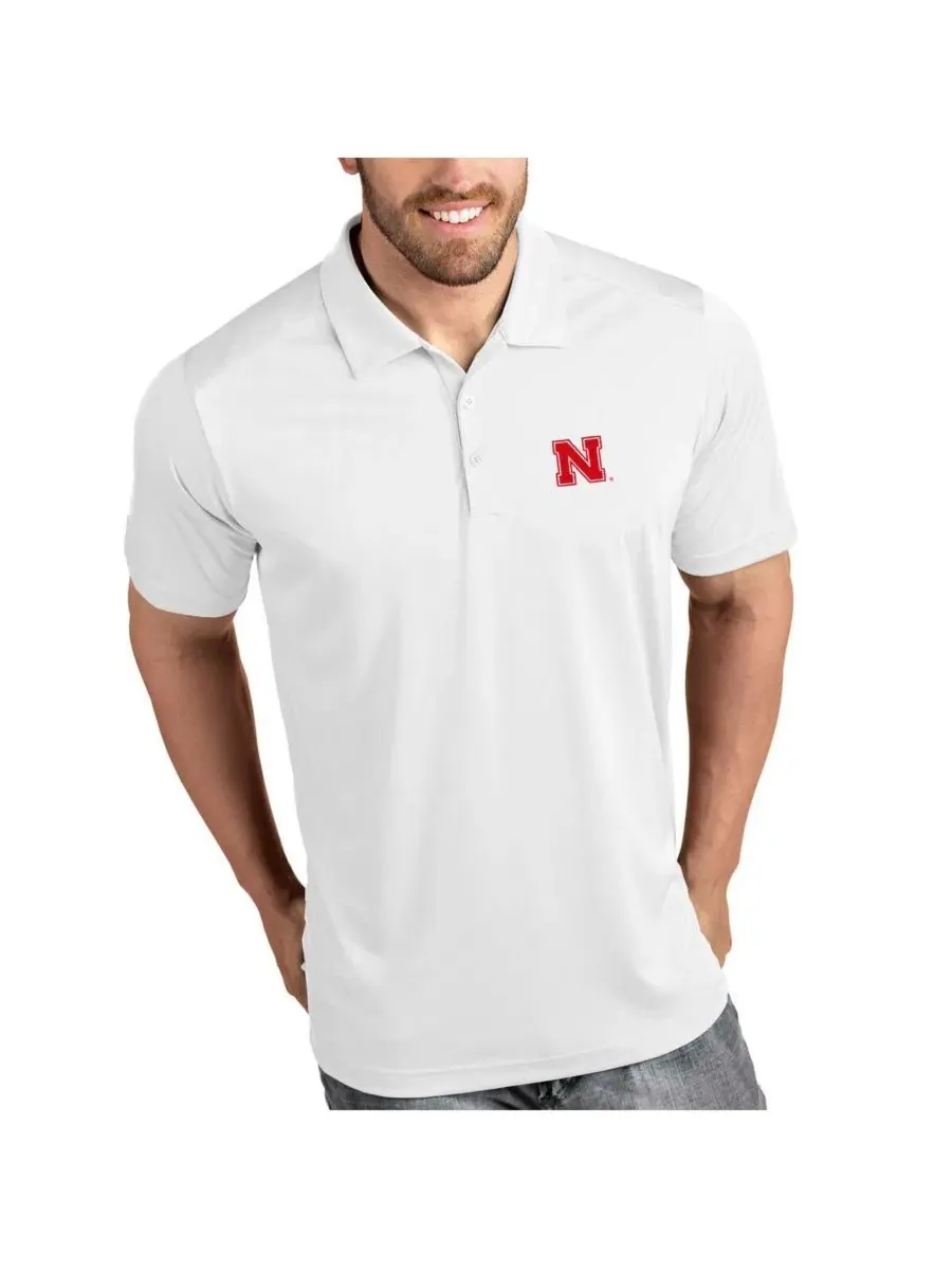 Поло из полиэстера с вышивкой Nebraska Huskers Antigua